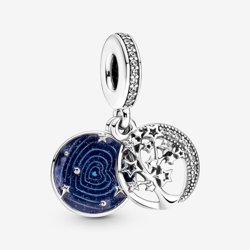 Sterling Silver Pandora Galaxy Moon Set, 19 Charm Bracelets | 173-JBMVGC