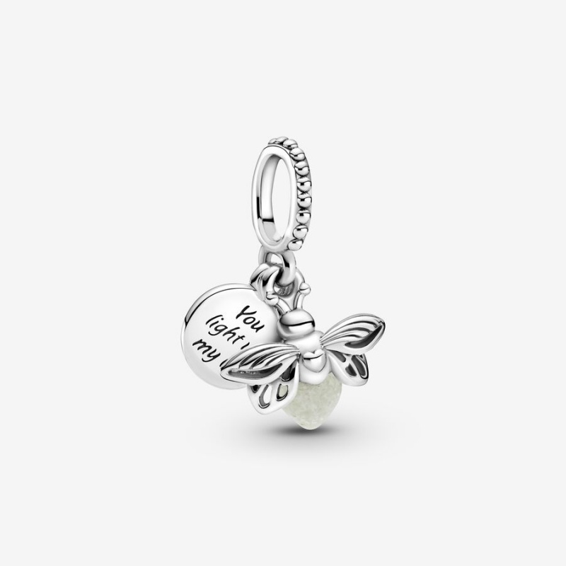 Sterling Silver Pandora Glow-in-the-dark Firefly Dangle Dangle Charms | 194-MDACQS