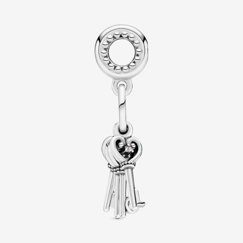 Sterling Silver Pandora Keys of Love Dangle Dangle Charms | 215-RTHIPW