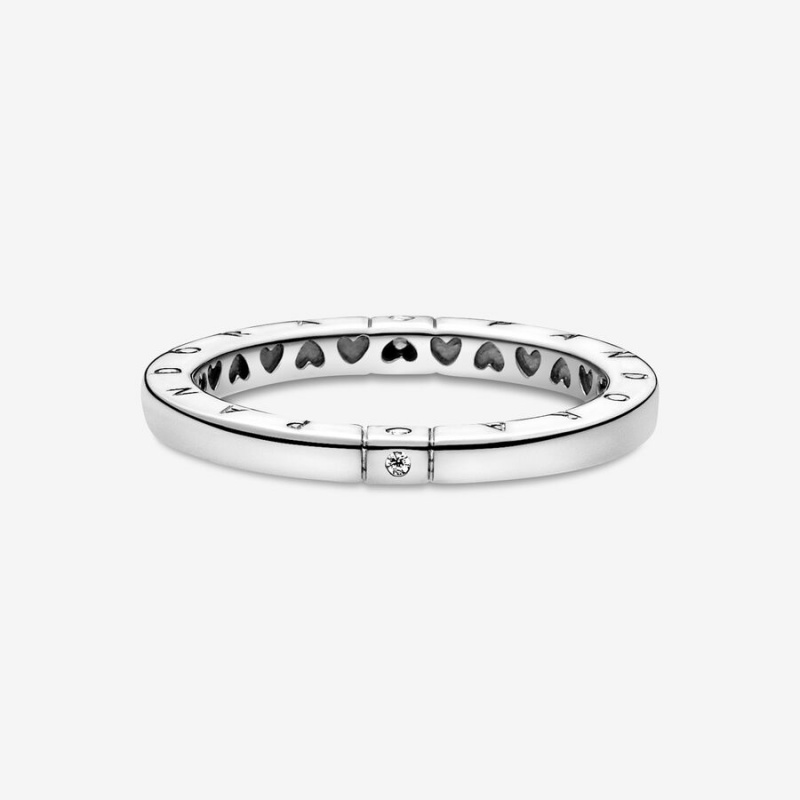 Sterling Silver Pandora Logo &s Stackable Rings | 586-CUNHPM