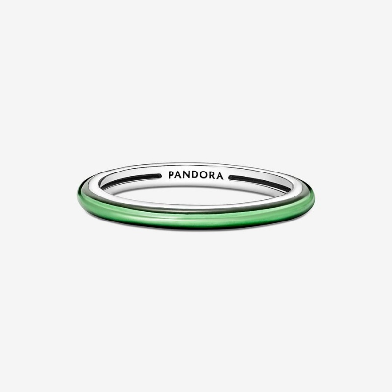 Sterling Silver Pandora ME Laser Green Stackable Rings | 345-JVBOWS