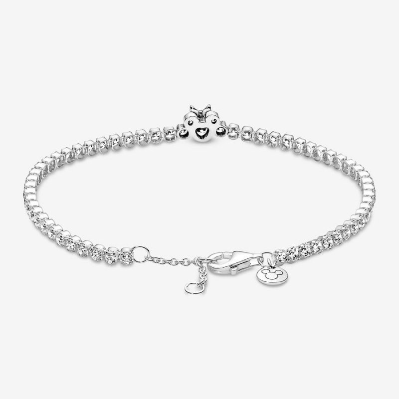 Sterling Silver Pandora Minnie Mouse Tennis Chain Bracelets | 521-DCRPTW
