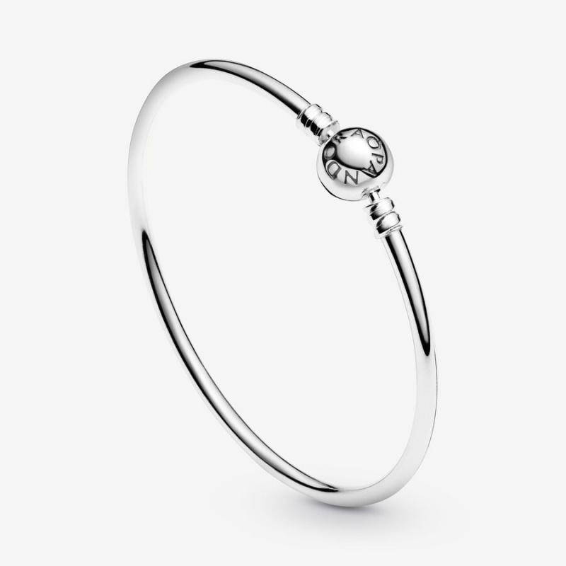 Sterling Silver Pandora Moments Bangle Charm Bracelets | 275-KLXTGB