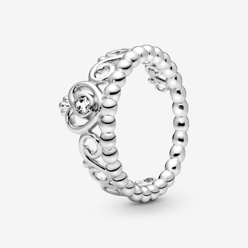 Sterling Silver Pandora Princess Tiara Crown Heart & Promise Rings | 804-HYMSCP