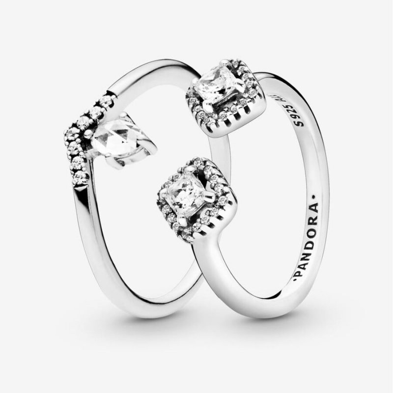 Sterling Silver Pandora Ring Sets | 091-EKNISC