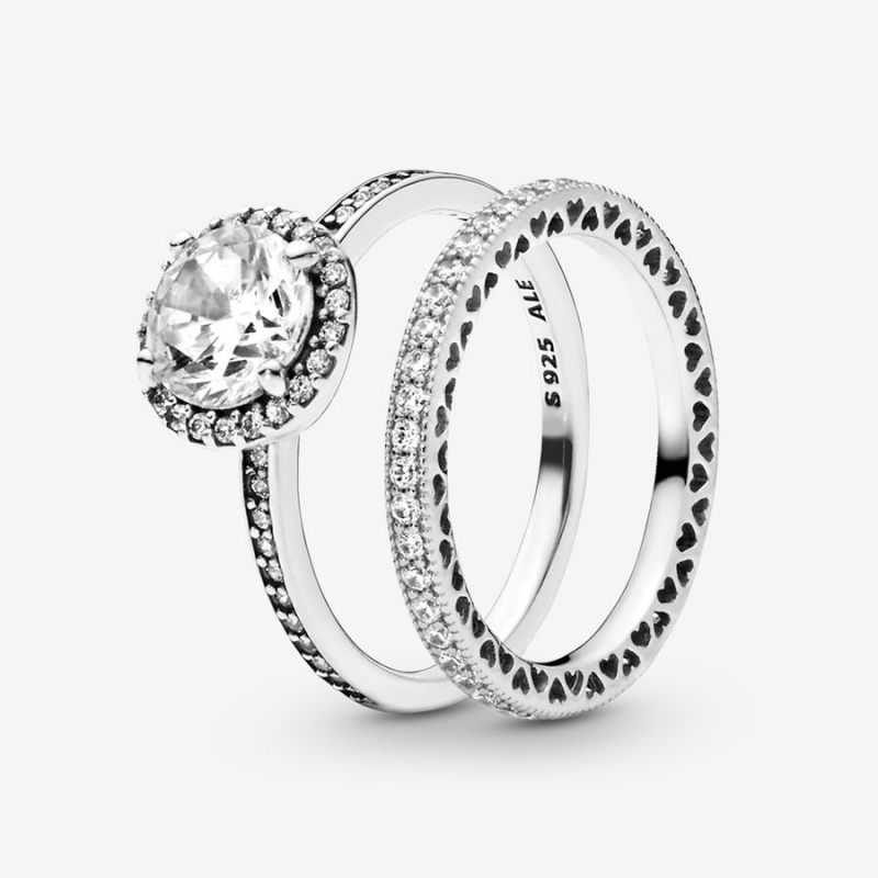 Sterling Silver Pandora Ring Sets | 304-QNMLEH