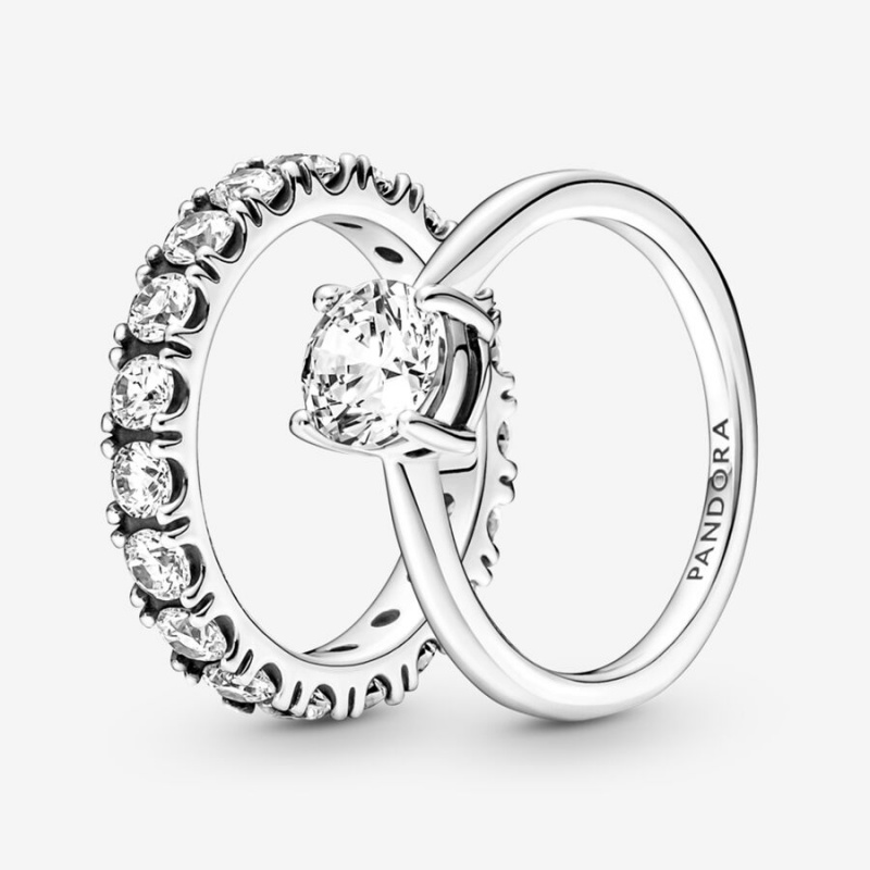 Sterling Silver Pandora Ring Sets | 410-FISKYP