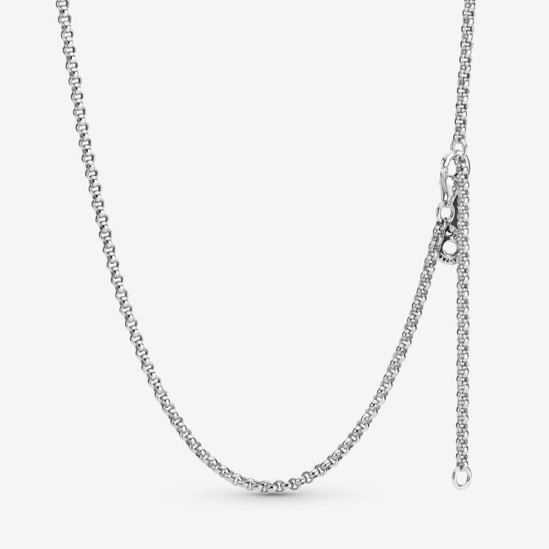 Sterling Silver Pandora Rolo Chain Necklaces | 953-ITFEMV