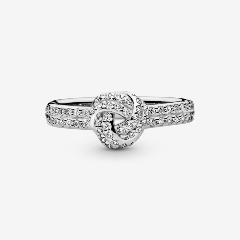 Sterling Silver Pandora Shimmering Knot Heart & Promise Rings | 647-HNSMYD