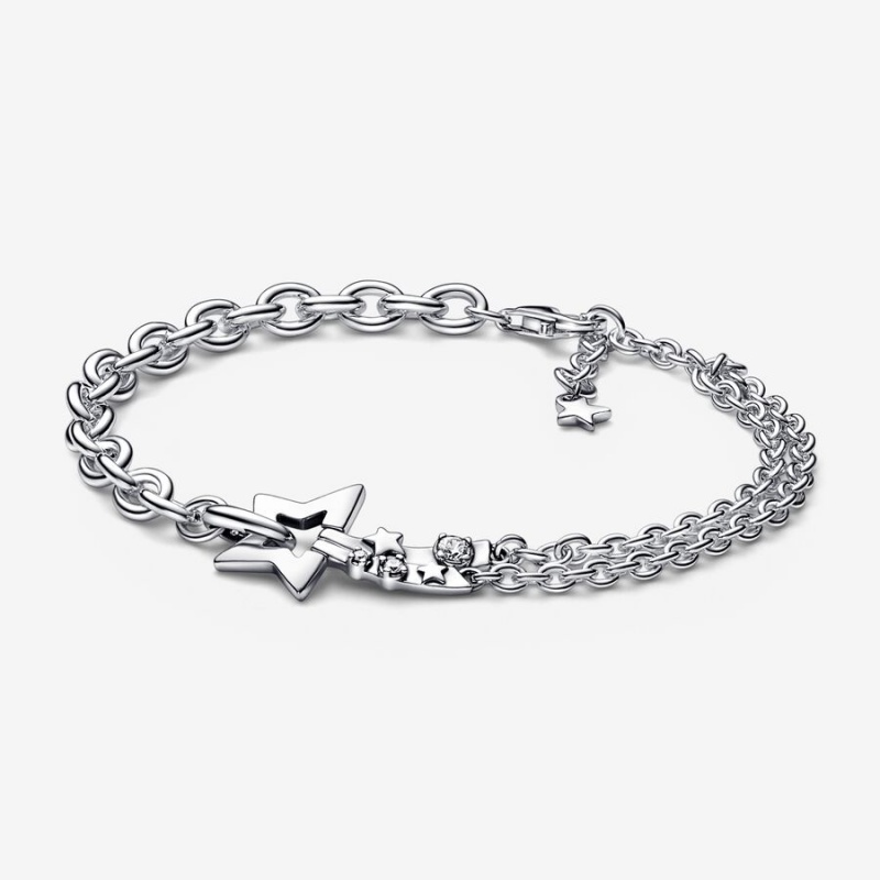 Sterling Silver Pandora Shooting Star Double Non-charm Bracelets | 179-UOBTDY