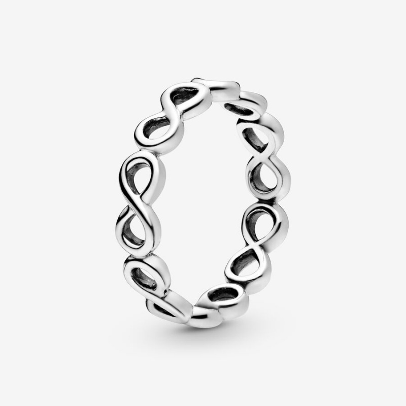 Sterling Silver Pandora Simple Infinity Band Rings | 942-IXZUAB