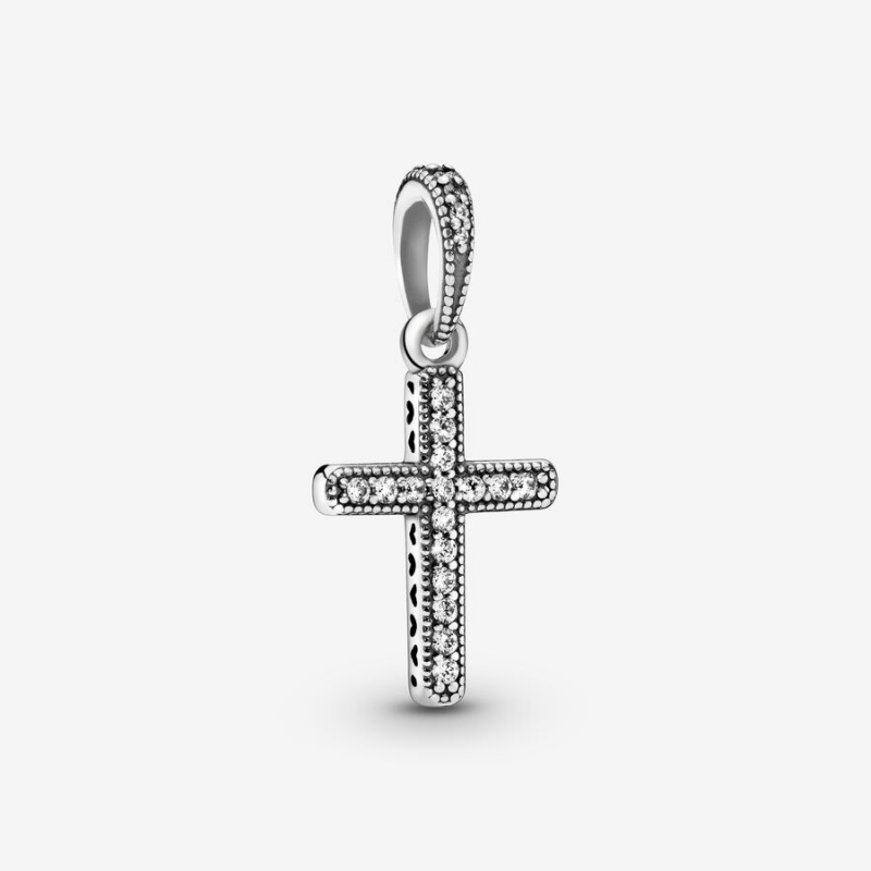 Sterling Silver Pandora Sparkling Cross Pendants | 490-NEUFHZ