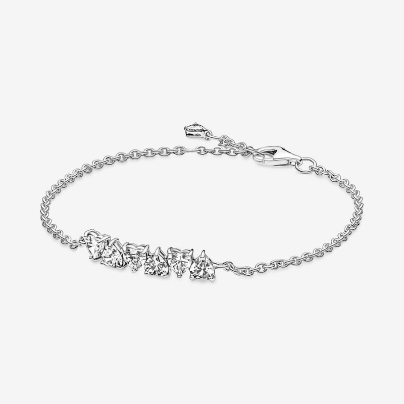 Sterling Silver Pandora Sparkling Endless Hearts Non-charm Bracelets | 307-RDIBOJ