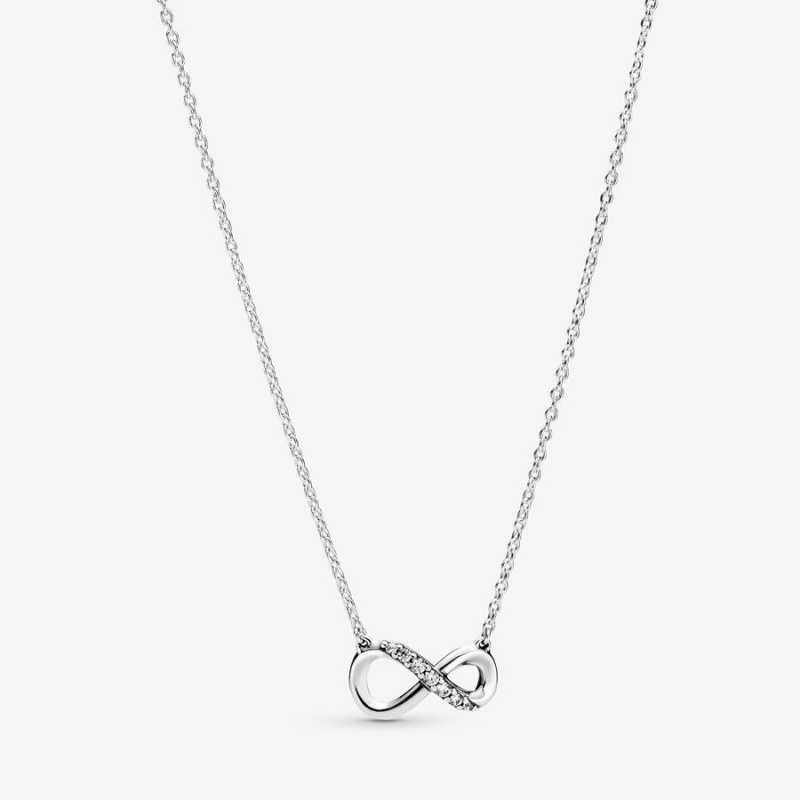 Sterling Silver Pandora Sparkling Infinity Collier Pendant Necklaces | 793-AEIUCJ