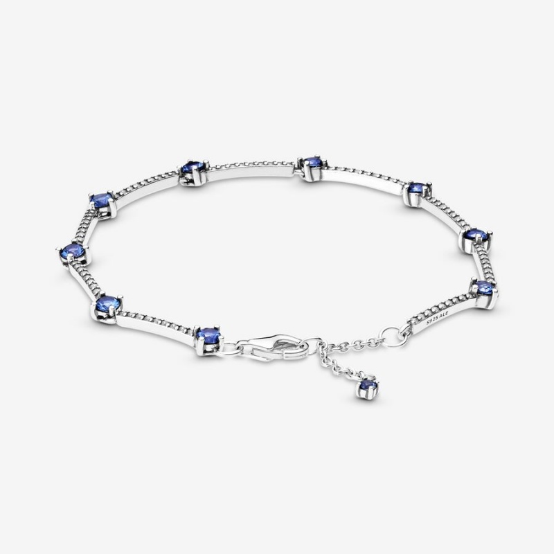 Sterling Silver Pandora Sparkling Pavé Bars Non-charm Bracelets | 620-RAHKYX