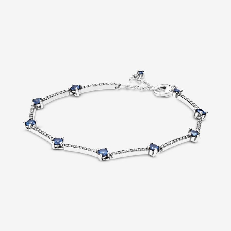 Sterling Silver Pandora Sparkling Pavé Bars Non-charm Bracelets | 620-RAHKYX