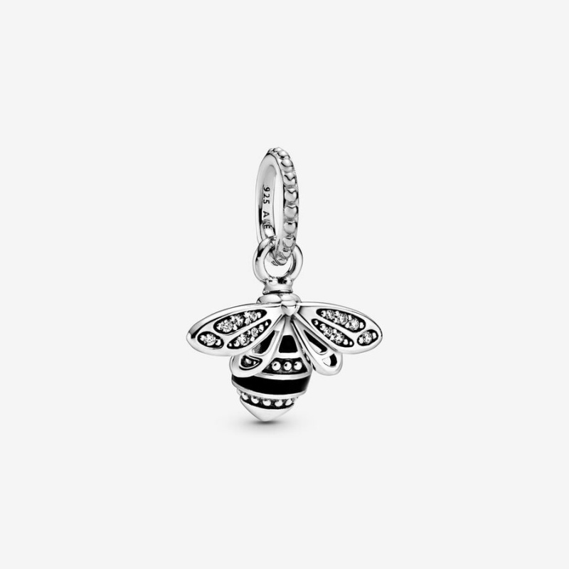 Sterling Silver Pandora Sparkling Queen Bee Pendants | 460-XULSTW