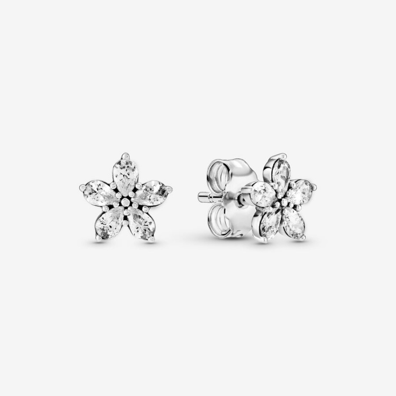 Sterling Silver Pandora Sparkling Snowflakes Stud Earrings | 902-ANRGYL