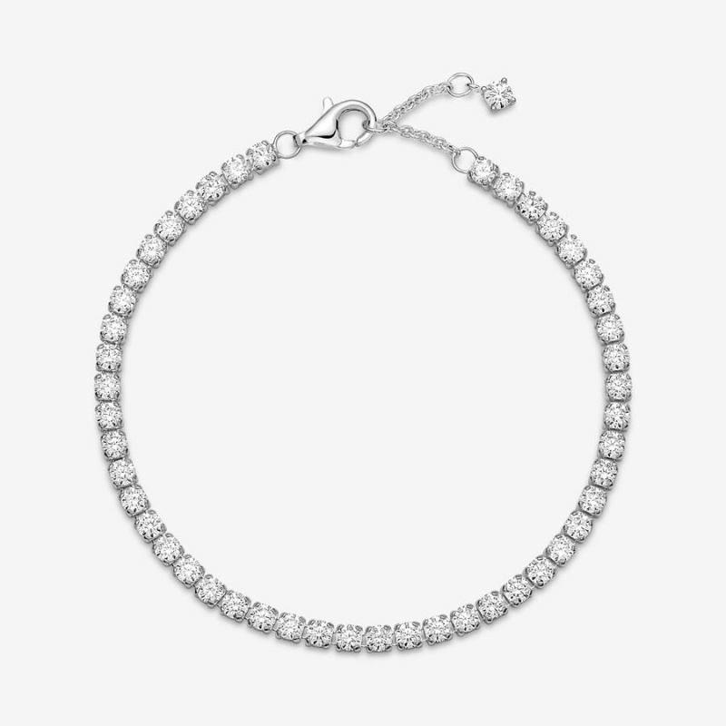 Sterling Silver Pandora Sparkling Tennis Non-charm Bracelets | 398-AGLXWH