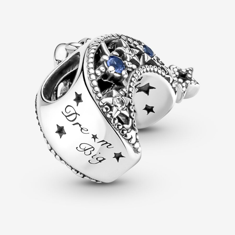 Sterling Silver Pandora Star & Crescent Moon Dangle Charms | 709-QCGXYI