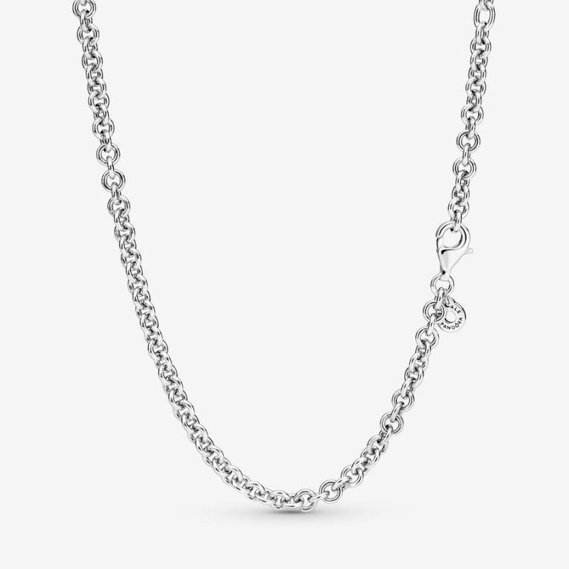 Sterling Silver Pandora Thick Cable Chain Necklaces | 298-WEUAKQ