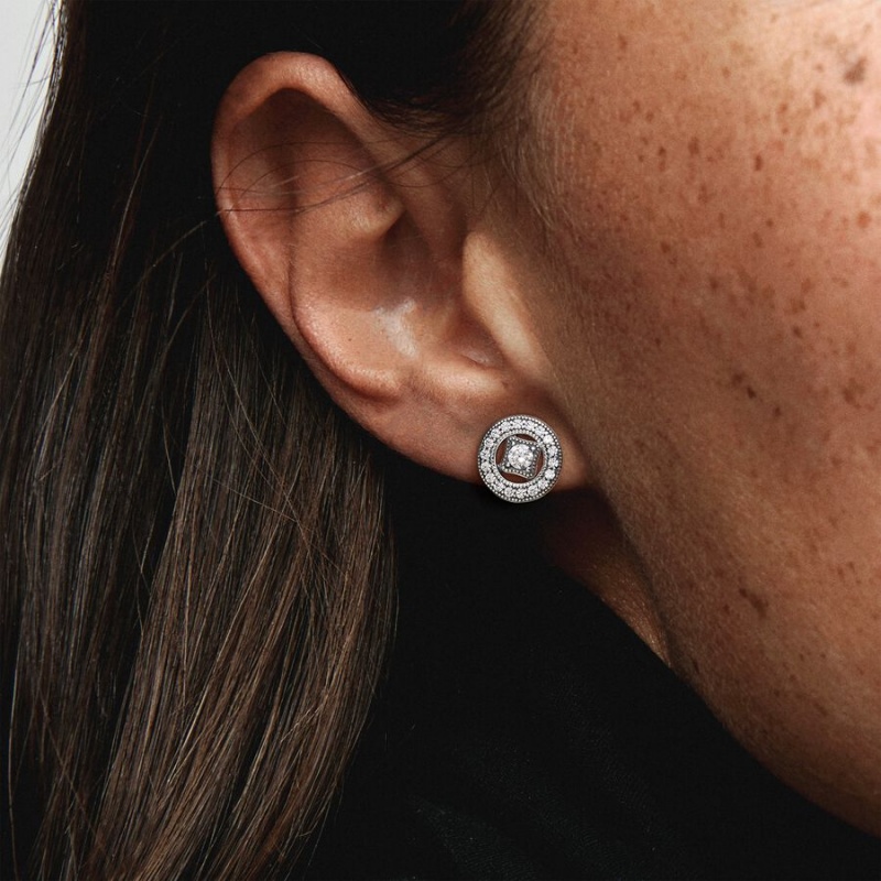 Sterling Silver Pandora Vintage Circles Stud Earrings | 072-ABMZXG