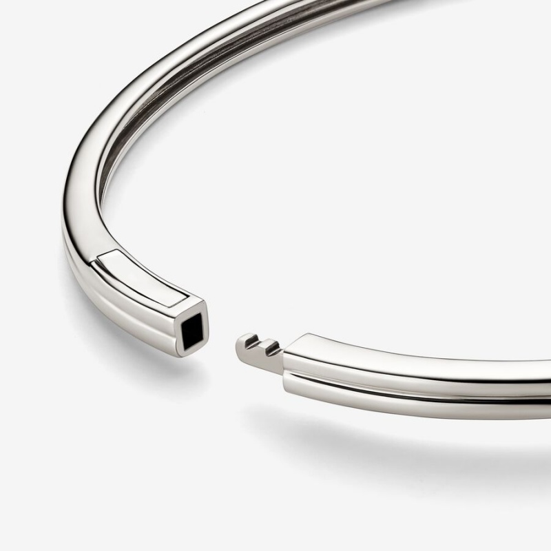 White Gold Pandora Brilliance 0.25 ct tw Bangle Bracelets | 610-FTJKBY