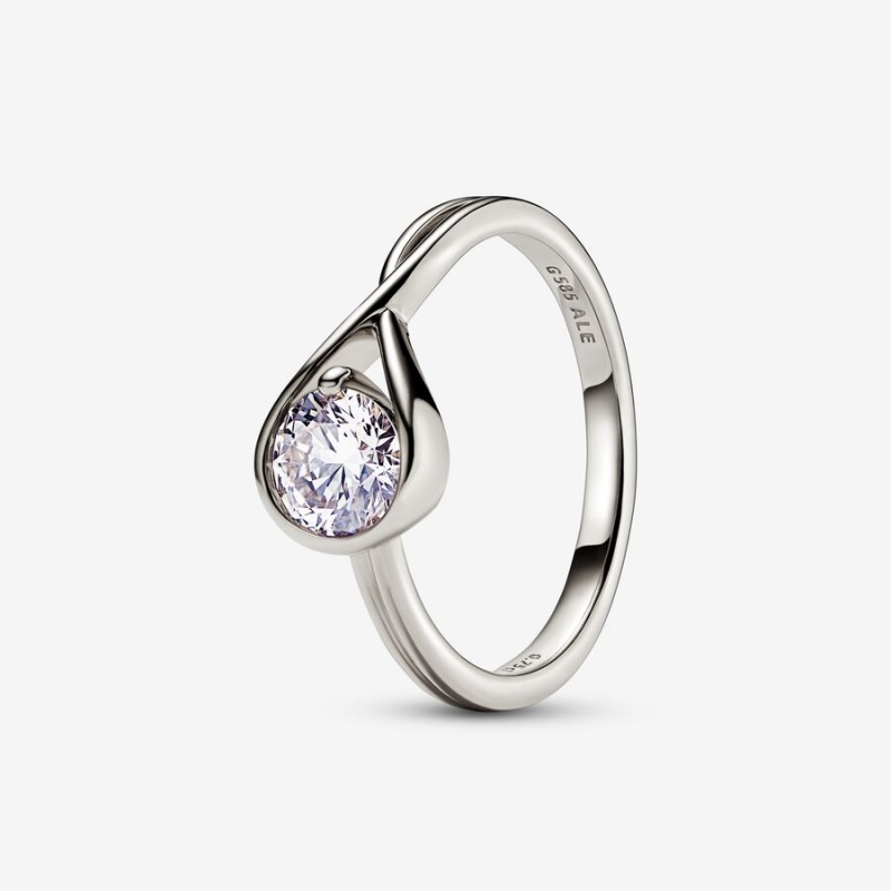 White Gold Pandora Brilliance 0.75 ct tw Lab-Created Diamond Rings | 357-JIEVZA