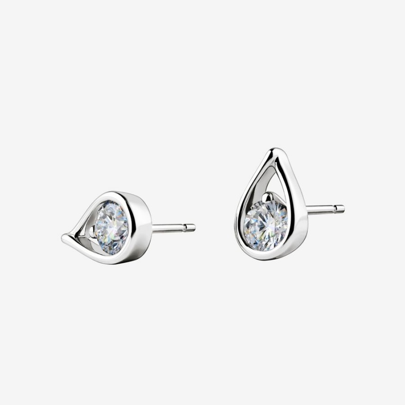 White Gold Pandora Brilliance 1.00 ct tw Diamonds Earrings | 481-LIHJCE